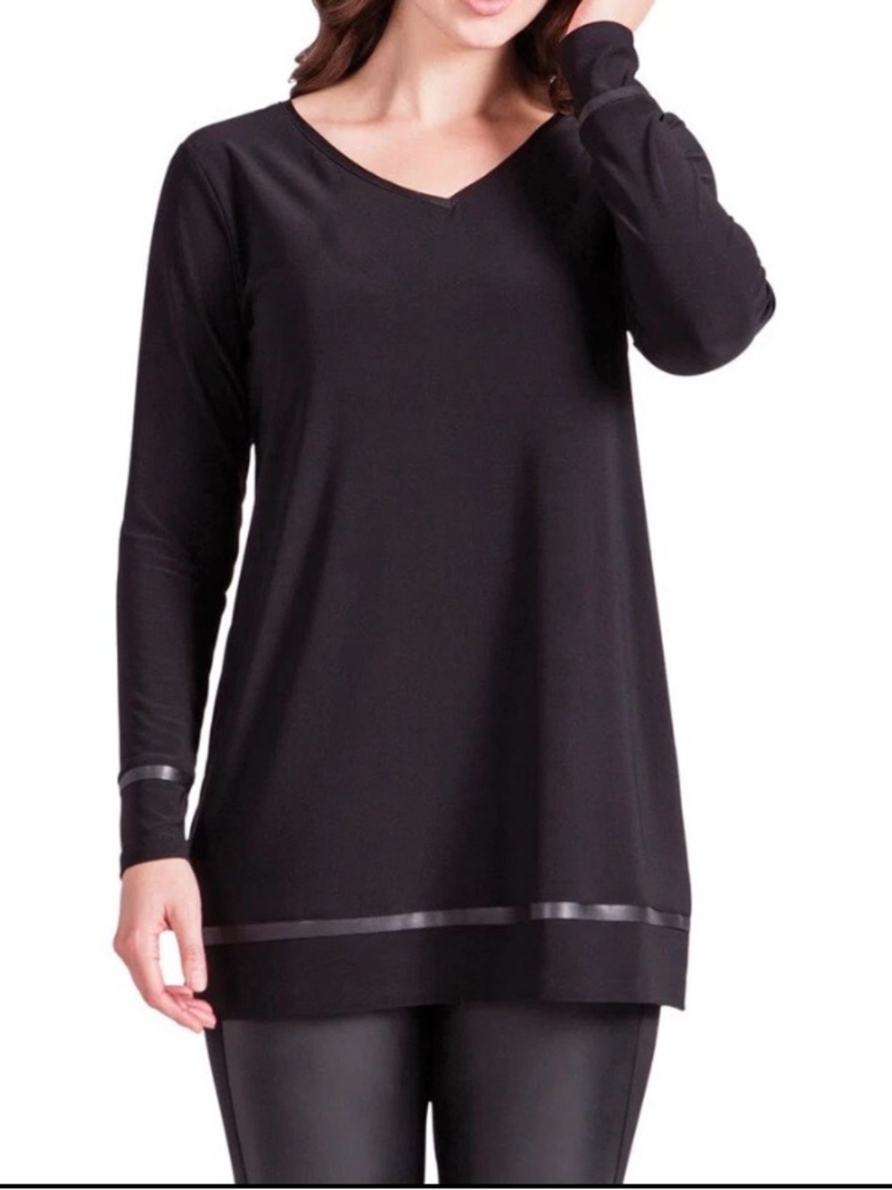 Sympli Women's Frame V-Neck Tunic Top
Long Sleeve Draped Pullover Size 10